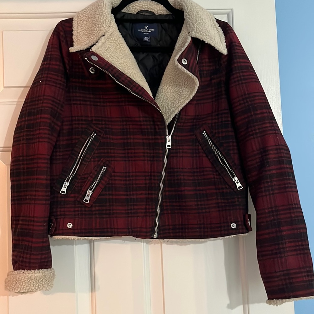 American Eagle Plaid A-line Jacket